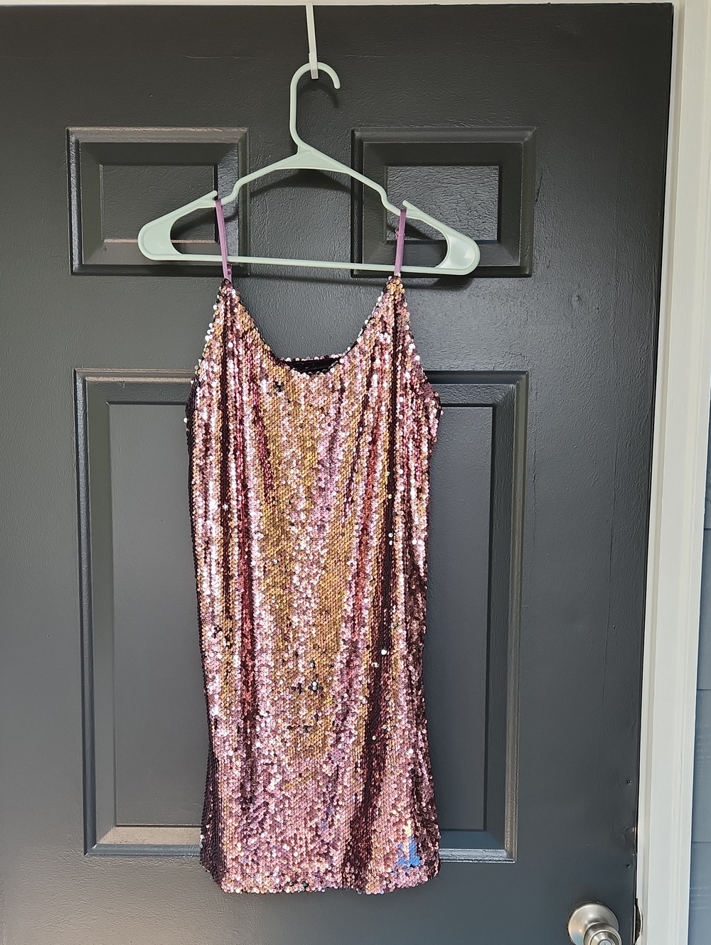 Allegra K Pink Gold Sequin Dress